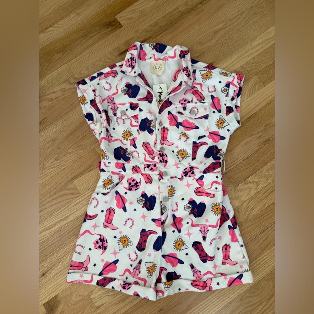 Fantastic Fawn All Over Boots Printed Romper